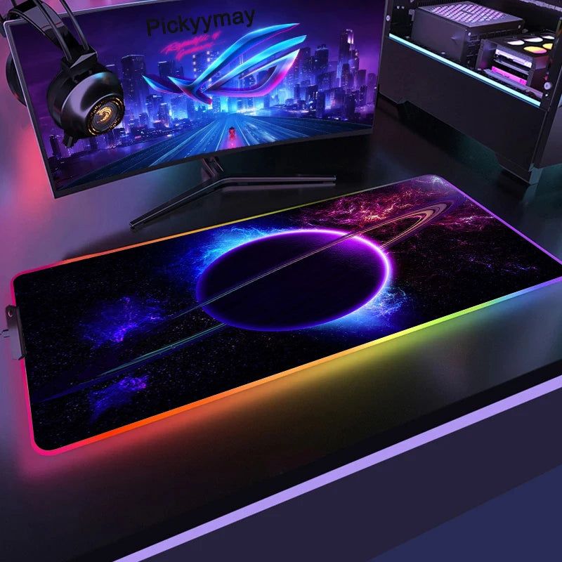 Space Large RGB LES Gaming Mouse Pad