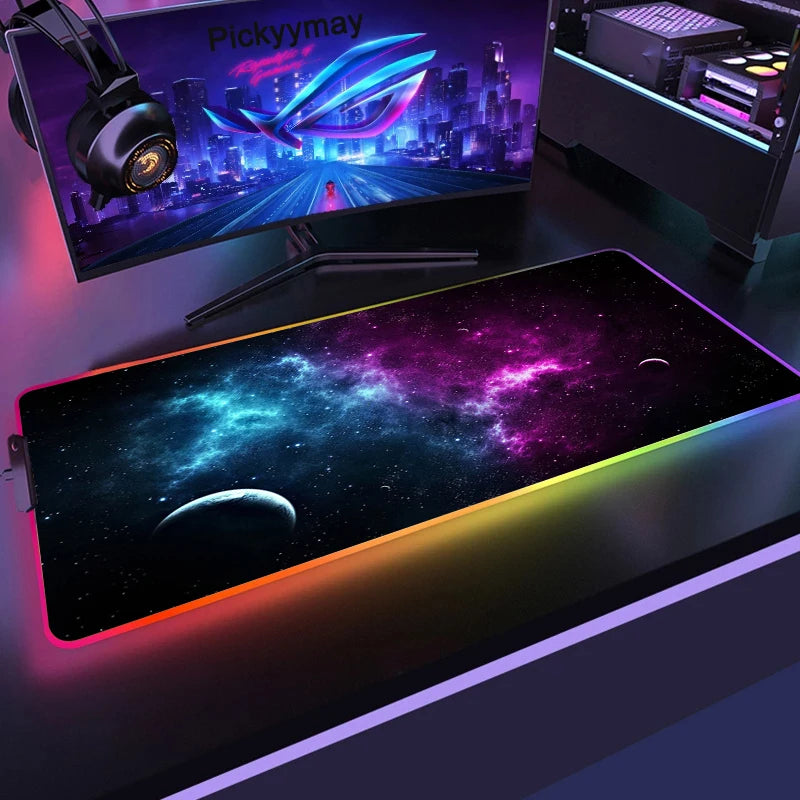 Space Large RGB LES Gaming Mouse Pad