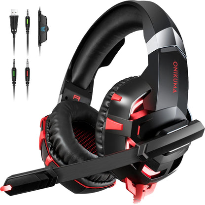 Gaming Headphones Wired Stereo With Mic For PC Xbox One /Laptop