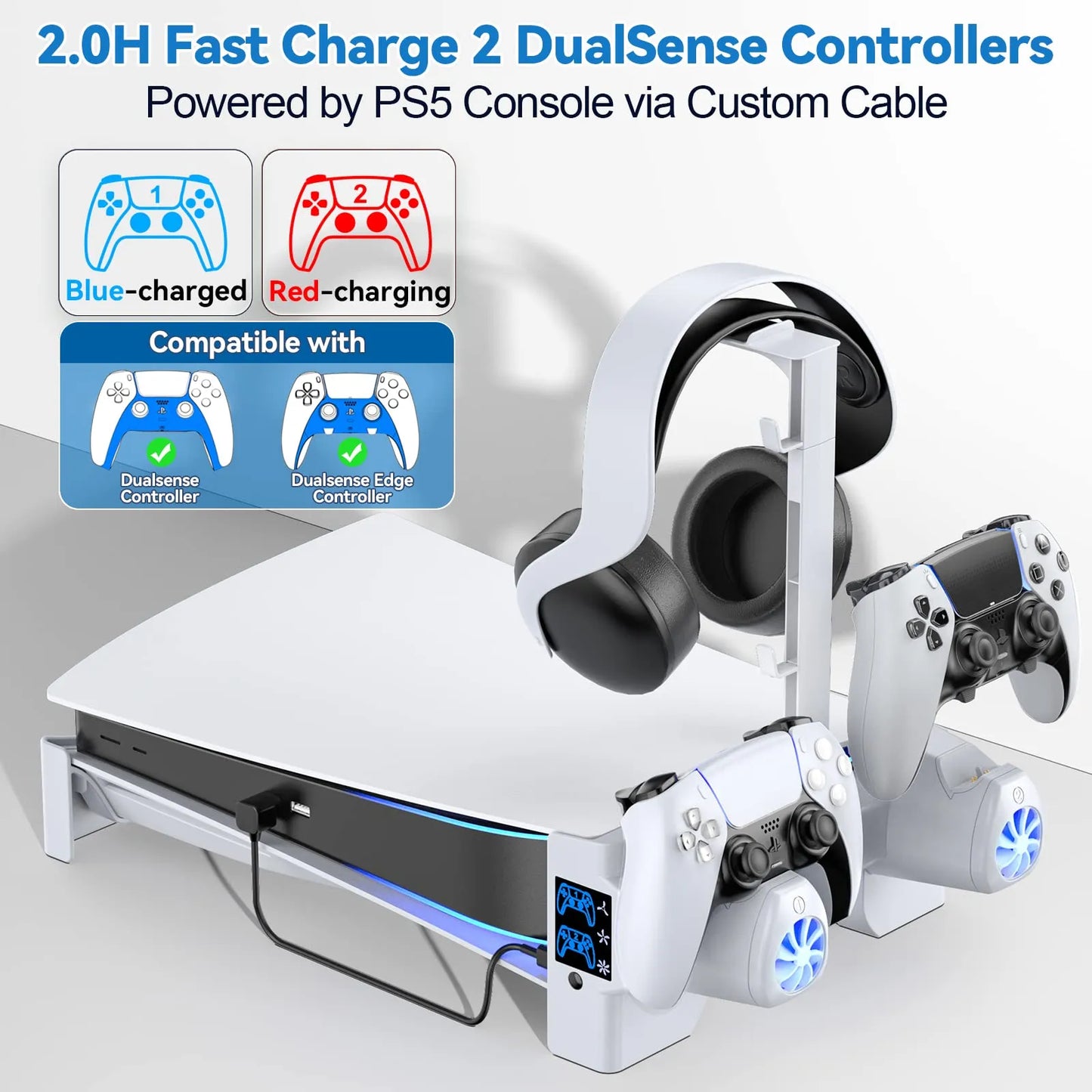 PS5 Horizontal Double fan Cooling Stand