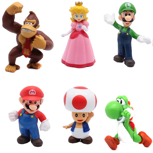 6piece Super Mario Bros Figures