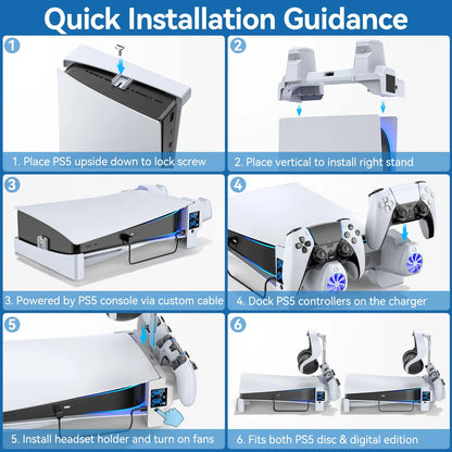 PS5 Horizontal Double fan Cooling Stand