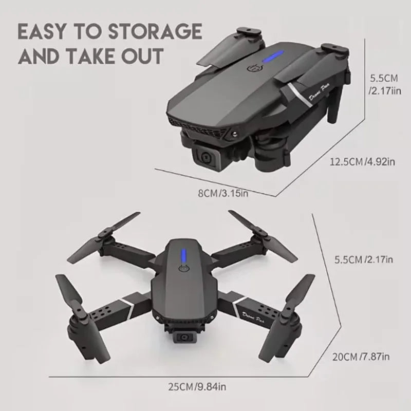 E88P Drone 4K with 1080P Wide Angle Dual HD Camera