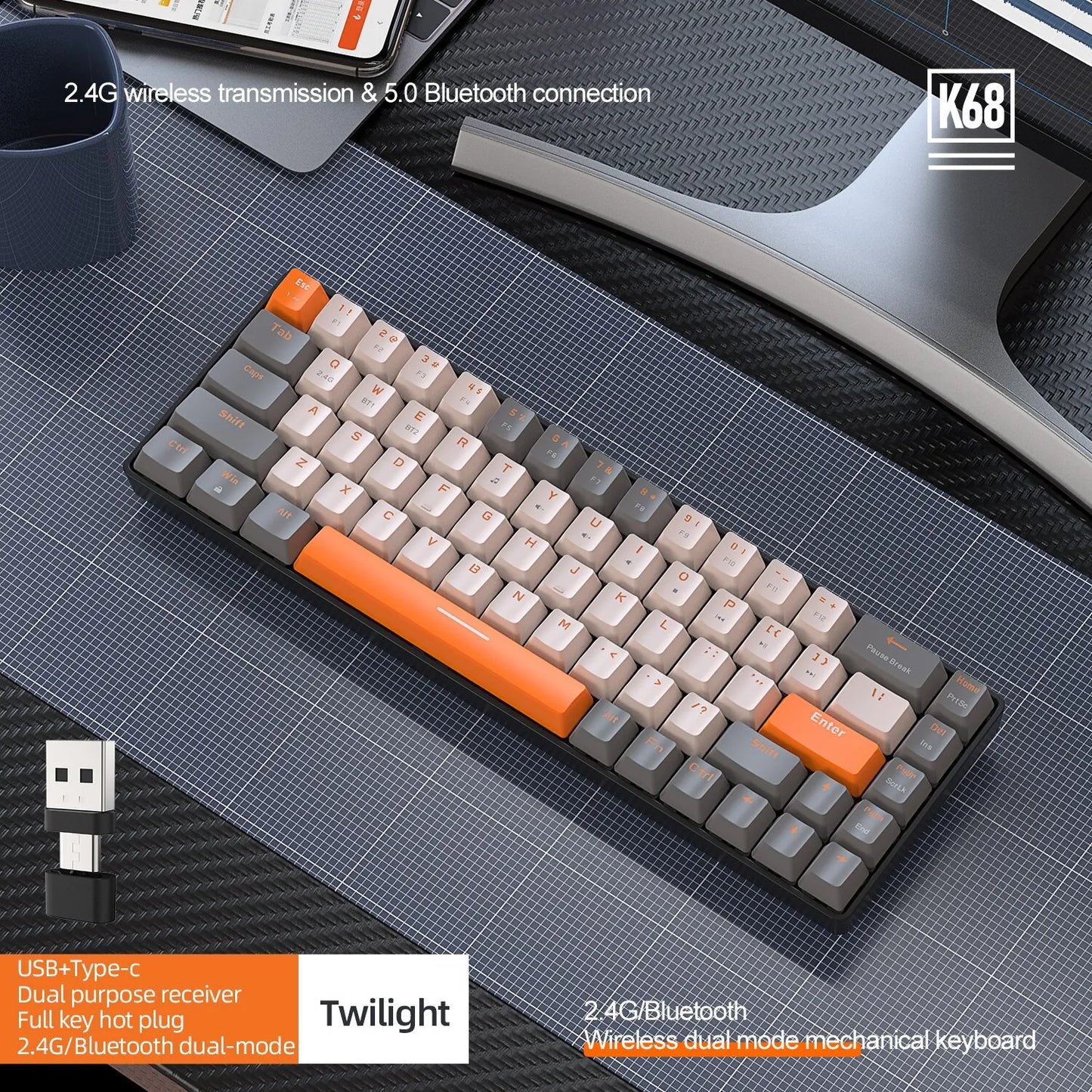 Wireless Mechanical Keyboard Bluetooth Dual Mode