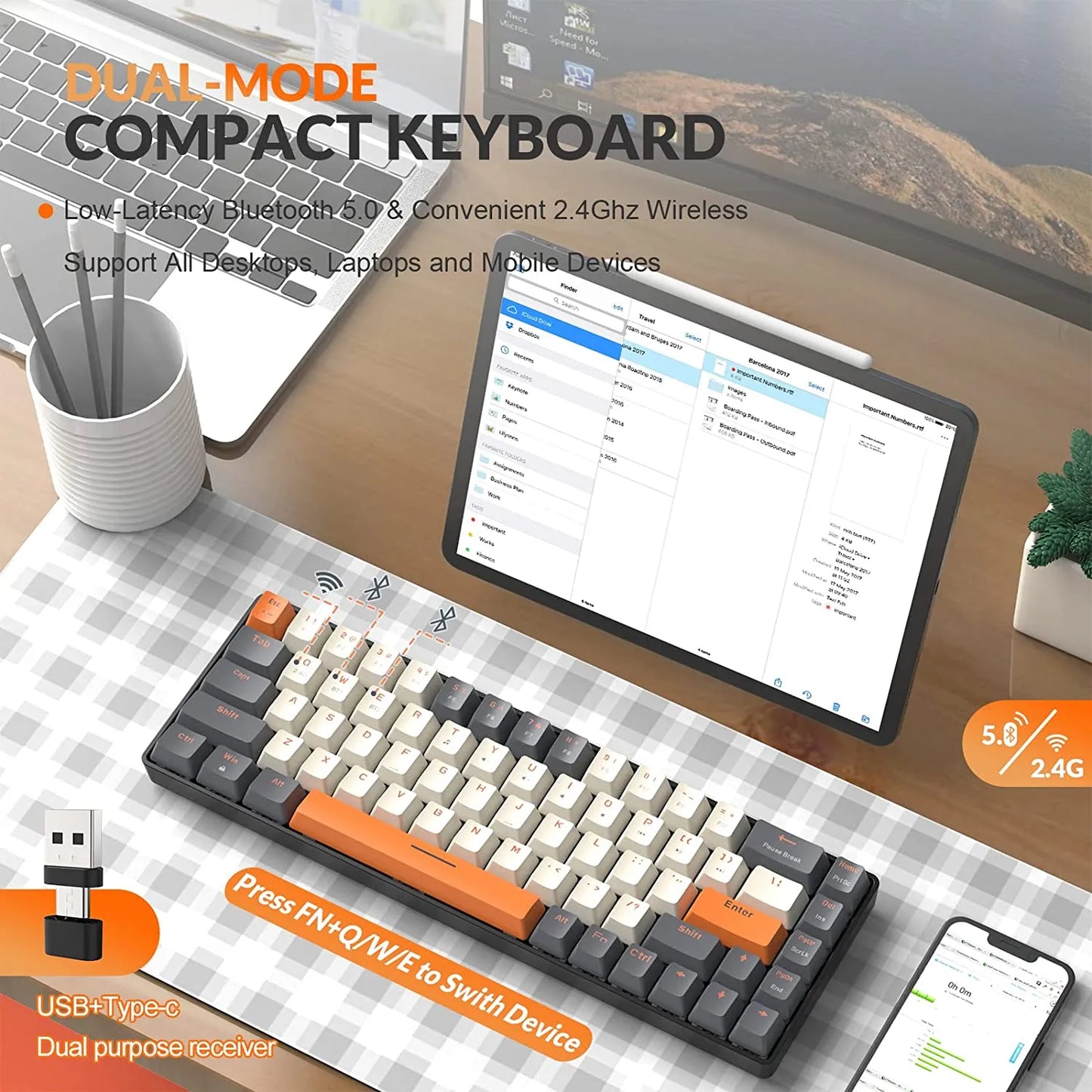 Wireless Mechanical Keyboard Bluetooth Dual Mode