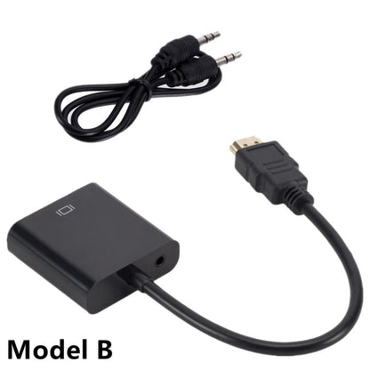 HD 1080P HDMI To VGA Converter HDMI Cable With Audio Power Supply