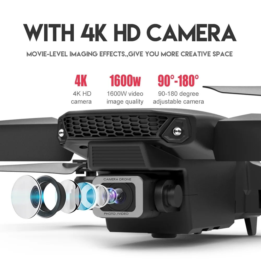 E88P Drone 4K with 1080P Wide Angle Dual HD Camera