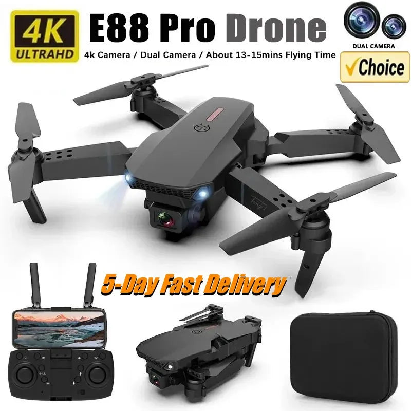 E88P Drone 4K with 1080P Wide Angle Dual HD Camera